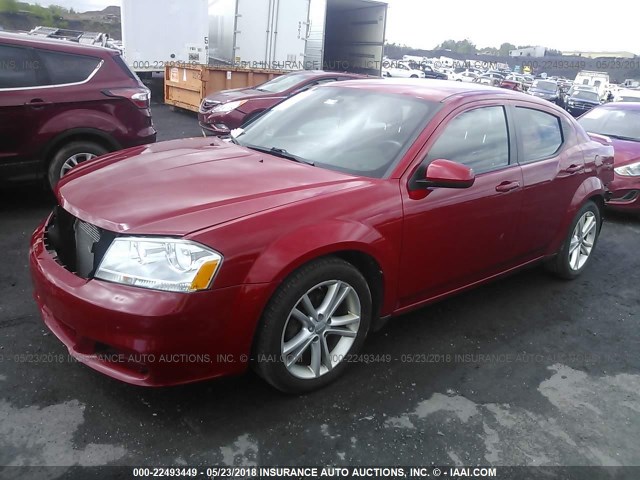 1B3BD1FG0BN574435 - 2011 DODGE AVENGER MAINSTREET RED photo 2