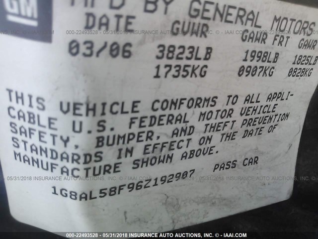 1G8AL58F96Z192907 - 2006 SATURN ION LEVEL 3 GRAY photo 9