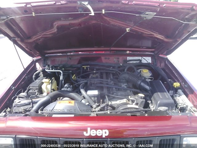 1J4FJ68S7WL135543 - 1998 JEEP CHEROKEE SPORT/CLASSIC წითელი ფოტო 10