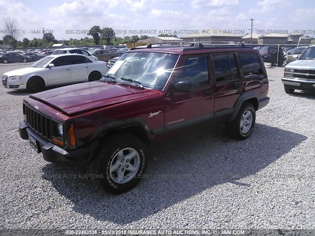 1J4FJ68S7WL135543 - 1998 JEEP CHEROKEE SPORT/CLASSIC წითელი ფოტო 2