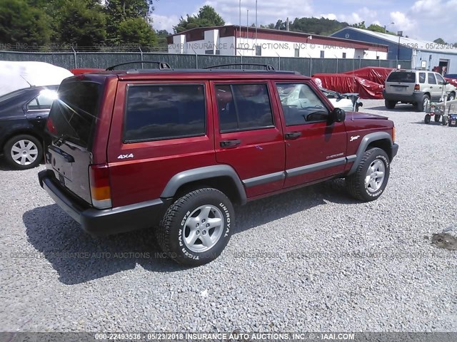 1J4FJ68S7WL135543 - 1998 JEEP CHEROKEE SPORT/CLASSIC წითელი ფოტო 4