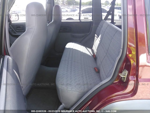 1J4FJ68S7WL135543 - 1998 JEEP CHEROKEE SPORT/CLASSIC წითელი ფოტო 8