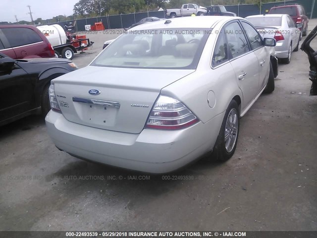 1FAHP25W88G118605 - 2008 FORD TAURUS LIMITED WHITE photo 4