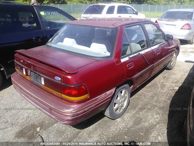 3FASP13J3TR113286 - 1996 FORD ESCORT LX RED photo 4