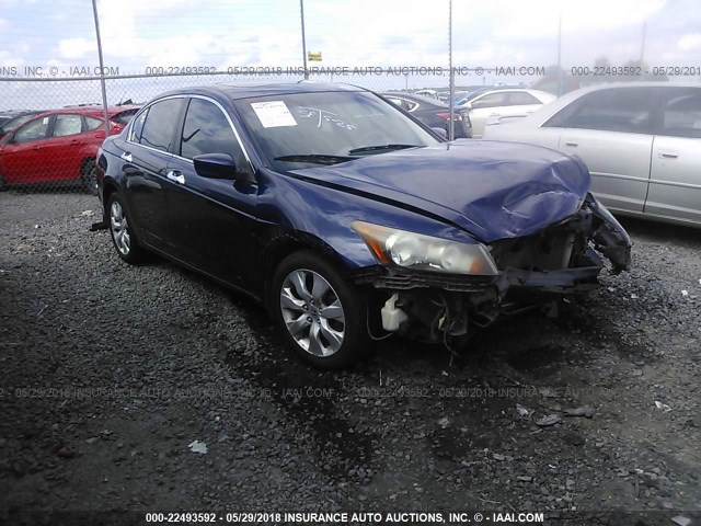 1HGCP36838A016174 - 2008 HONDA ACCORD EXL BLUE photo 1