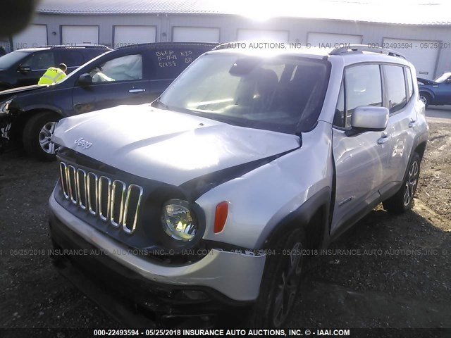 ZACCJBBB8HPE82226 - 2017 JEEP RENEGADE LATITUDE SILVER photo 2