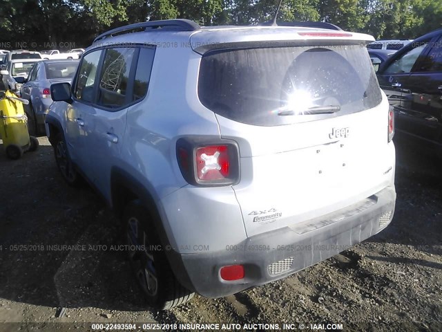 ZACCJBBB8HPE82226 - 2017 JEEP RENEGADE LATITUDE SILVER photo 3