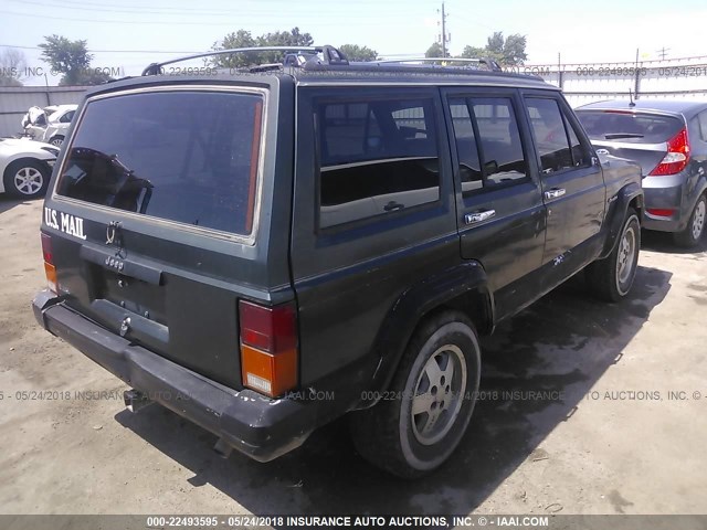 1J4FT58S6NL127842 - 1992 JEEP CHEROKEE LAREDO GREEN photo 4