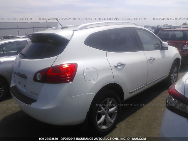 JN8AS5MV4BW302039 - 2011 NISSAN ROGUE S/SV/KROM WHITE photo 4