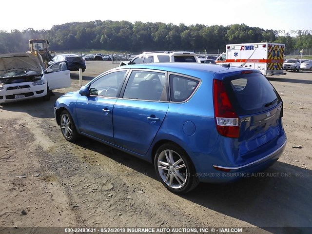 KMHDC86E89U040791 - 2009 HYUNDAI ELANTRA TOURING  BLUE photo 3