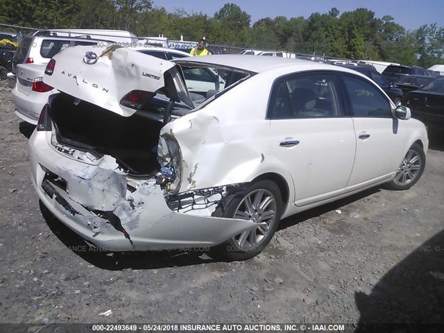 4T1BK36BX8U309150 - 2008 TOYOTA AVALON XL/XLS/TOURING/LIMITED WHITE photo 4