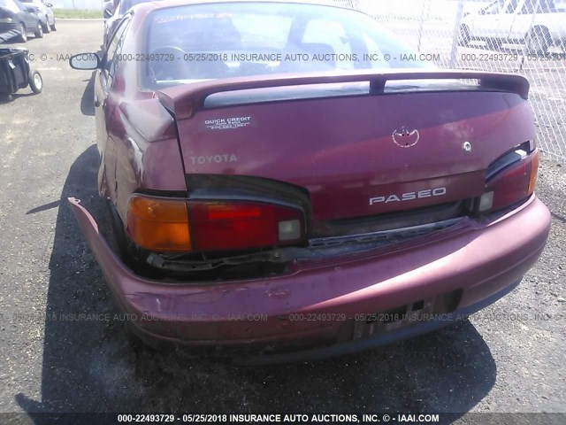 JT2EL45F1N0089160 - 1992 TOYOTA PASEO RED photo 6