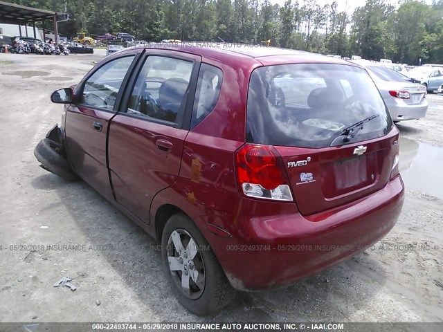 KL1TD66638B110970 - 2008 CHEVROLET AVEO LS RED photo 3