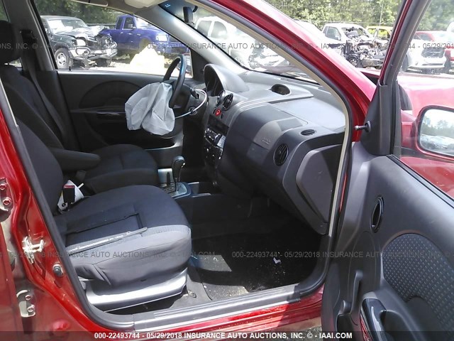 KL1TD66638B110970 - 2008 CHEVROLET AVEO LS RED photo 5