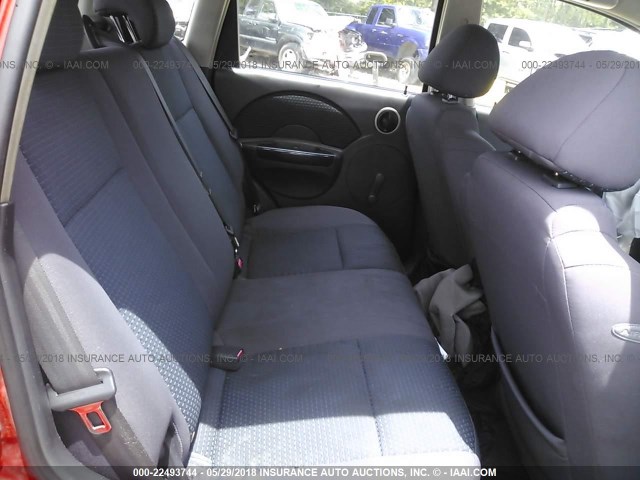 KL1TD66638B110970 - 2008 CHEVROLET AVEO LS RED photo 8