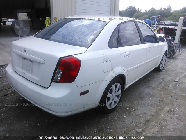 KL5JD52Z24K022454 - 2004 SUZUKI FORENZA S WHITE photo 4