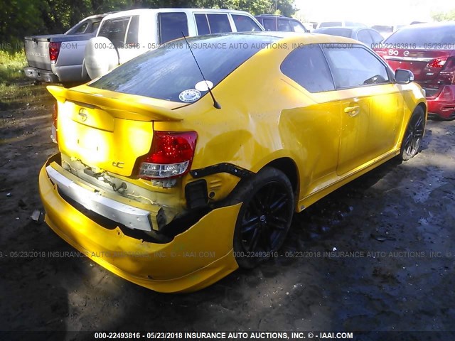 JTKJF5C78C3023160 - 2012 TOYOTA SCION TC 黄色 照片 4