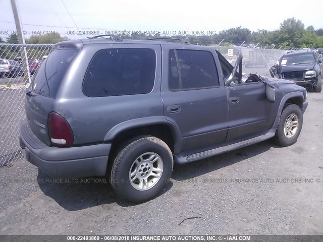 1D4HS38N13F582810 - 2003 DODGE DURANGO SPORT GRAY photo 4