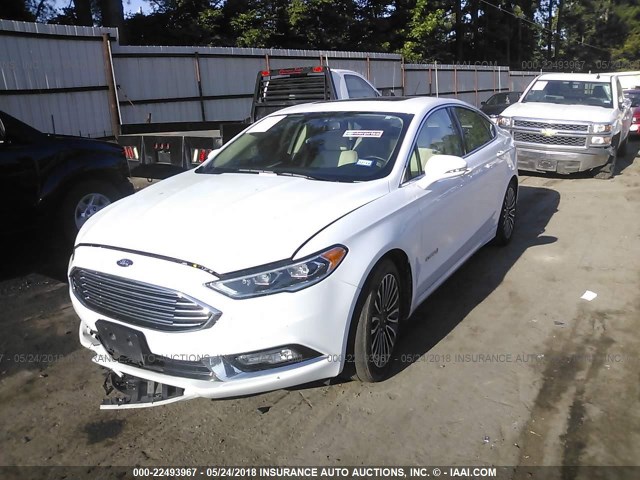 3FA6P0RU0HR323025 - 2017 FORD FUSION TITANIUM HEV WHITE photo 2