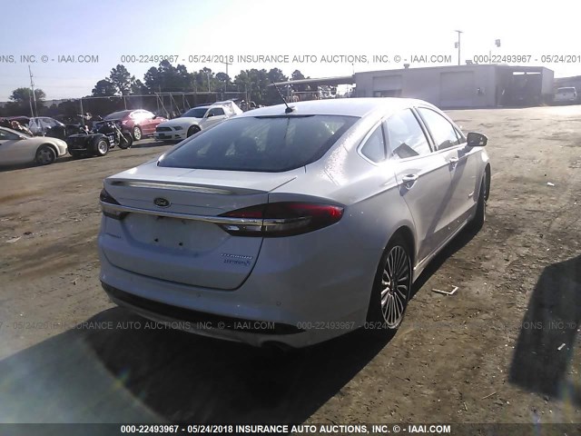 3FA6P0RU0HR323025 - 2017 FORD FUSION TITANIUM HEV WHITE photo 4