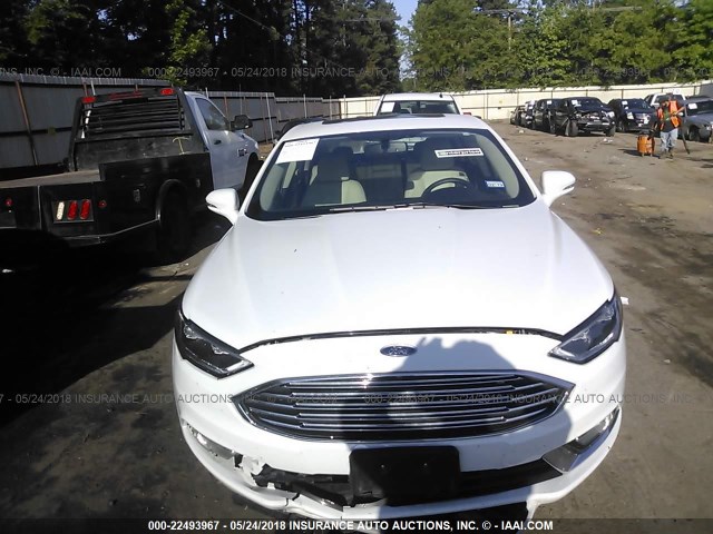 3FA6P0RU0HR323025 - 2017 FORD FUSION TITANIUM HEV WHITE photo 6