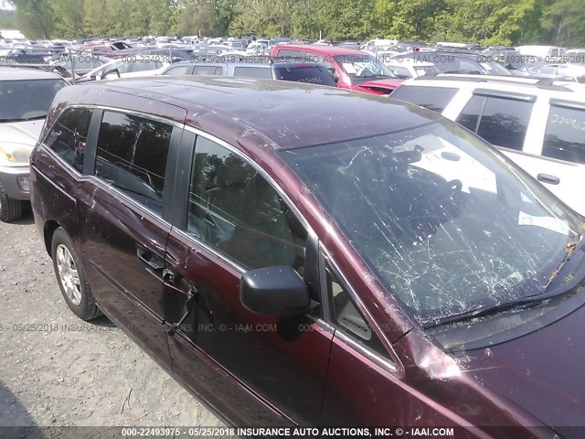 5FNRL5H21DB005586 - 2013 HONDA ODYSSEY LX RED photo 6