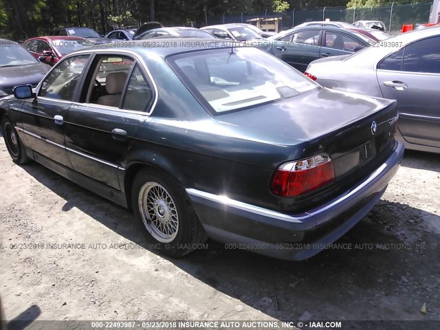 WBAGF8327WDL55531 - 1998 BMW 740 I AUTOMATIC GREEN photo 3