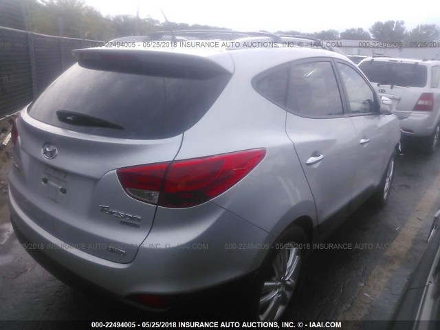 KM8JUCACXDU578085 - 2013 HYUNDAI TUCSON GLS/LIMITED SILVER photo 4