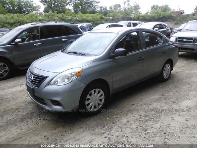 3N1CN7AP2CL879756 - 2012 NISSAN VERSA S/SV/SL GRAY photo 2