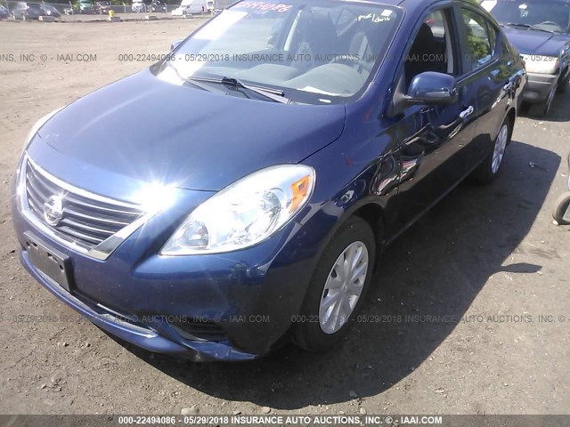 3N1CN7AP8CL871127 - 2012 NISSAN VERSA S/SV/SL BLUE photo 2