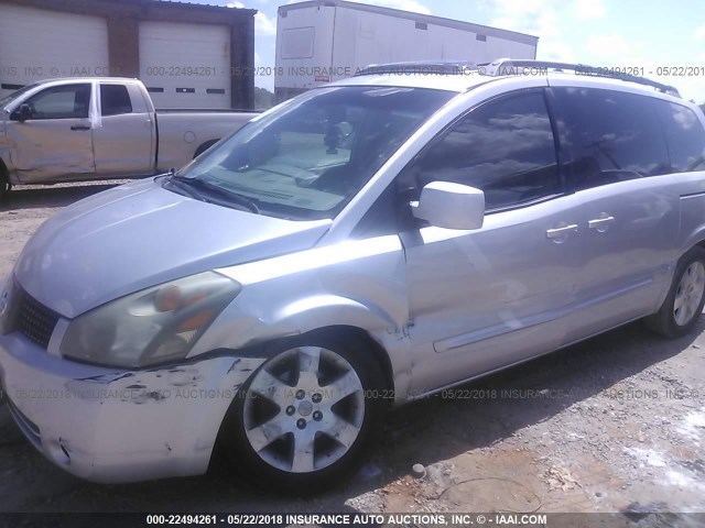 5N1BV28U45N139566 - 2005 NISSAN QUEST S/SE/SL SILVER photo 6