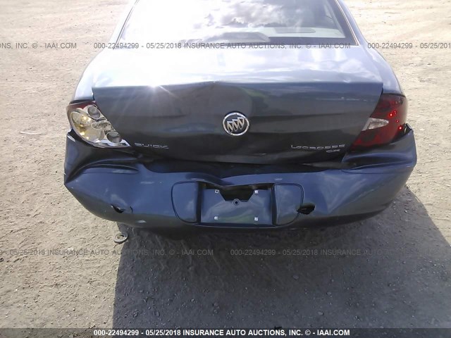 2G4WC582971150252 - 2007 BUICK LACROSSE CX BLUE photo 6