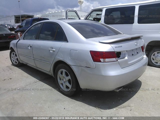 5NPEU46F66H121592 - 2006 HYUNDAI SONATA GLS/LX SILVER photo 3