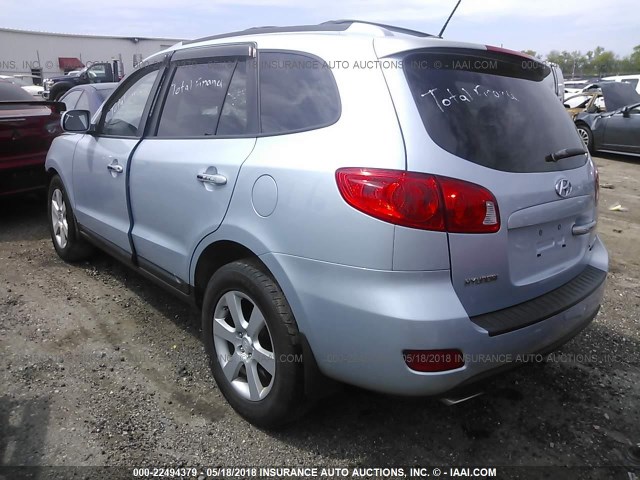 5NMSH73E28H138930 - 2008 HYUNDAI SANTA FE SE/LIMITED BLUE photo 3