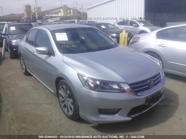 1HGCR2F52EA053481 - 2014 HONDA ACCORD SPORT SILVER photo 1