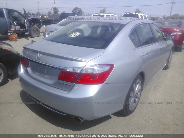 1HGCR2F52EA053481 - 2014 HONDA ACCORD SPORT SILVER photo 4