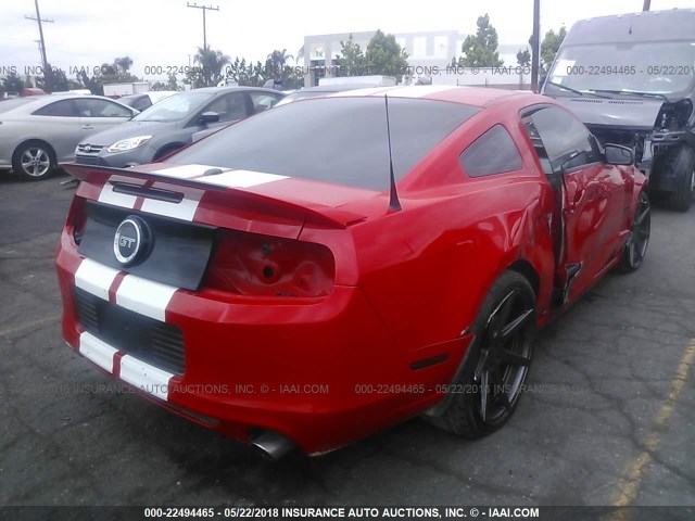 1ZVBP8CF1E5207538 - 2014 FORD MUSTANG GT RED photo 4