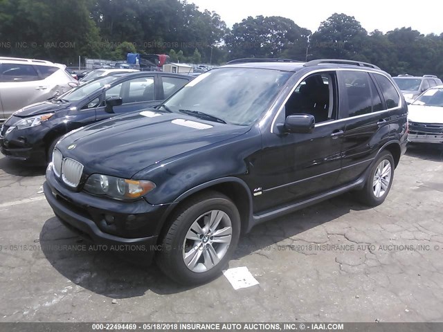 5UXFB53595LV15611 - 2005 BMW X5 4.4I BLACK photo 2