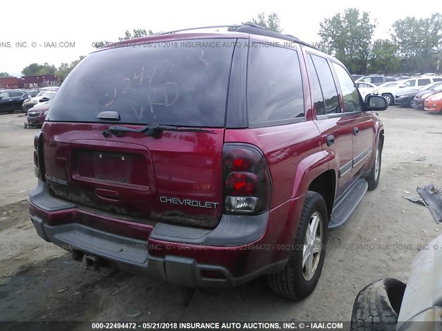 1GNDT13S122190353 - 2002 CHEVROLET TRAILBLAZER  RED photo 4