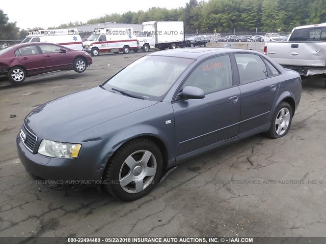 WAULC68E14A089534 - 2004 AUDI A4 1.8T QUATTRO BLUE photo 2