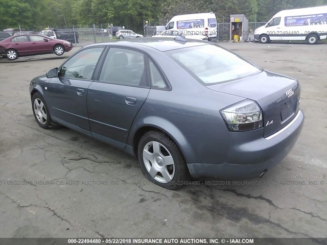 WAULC68E14A089534 - 2004 AUDI A4 1.8T QUATTRO BLUE photo 3