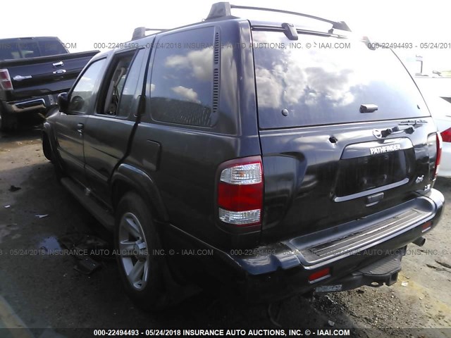 JN8DR09X83W702533 - 2003 NISSAN PATHFINDER LE/SE BLACK photo 3