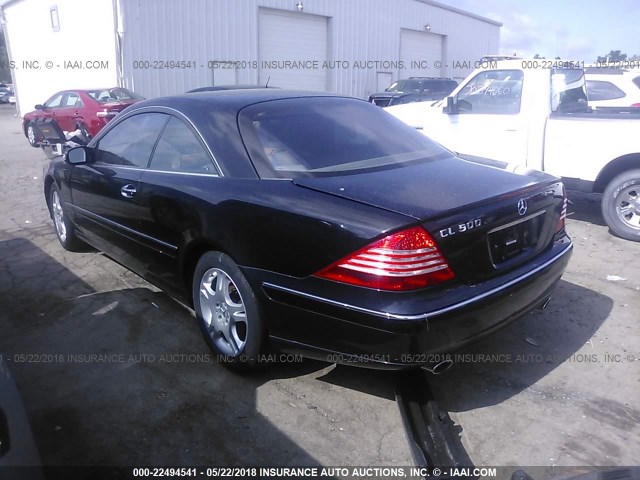 WDBPJ75J53A037533 - 2003 MERCEDES-BENZ CL 500 BLACK photo 3