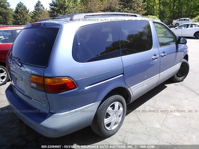 4T3ZF13C2WU063767 - 1998 TOYOTA SIENNA LE/XLE BLUE photo 4