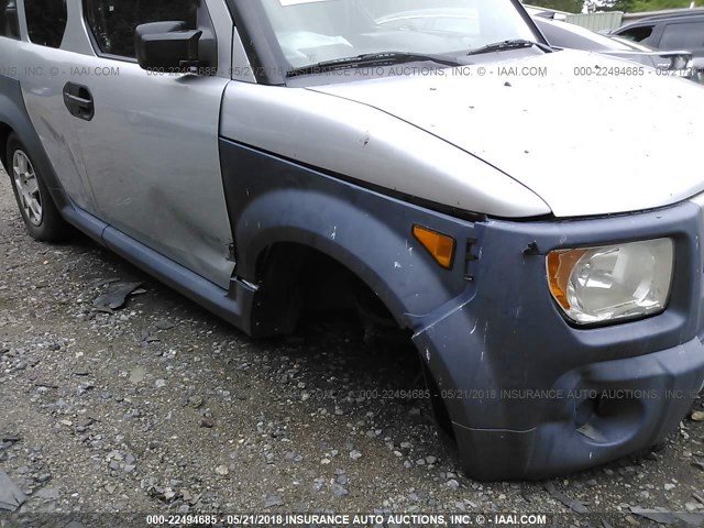 5J6YH18386L003214 - 2006 HONDA ELEMENT LX SILVER photo 6