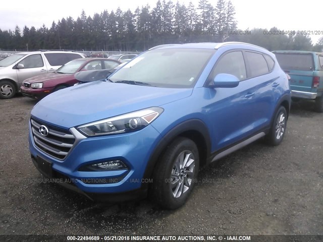KM8J33A45JU621691 - 2018 HYUNDAI TUCSON LIMITED/SPORT AND ECO/SE BLUE photo 2