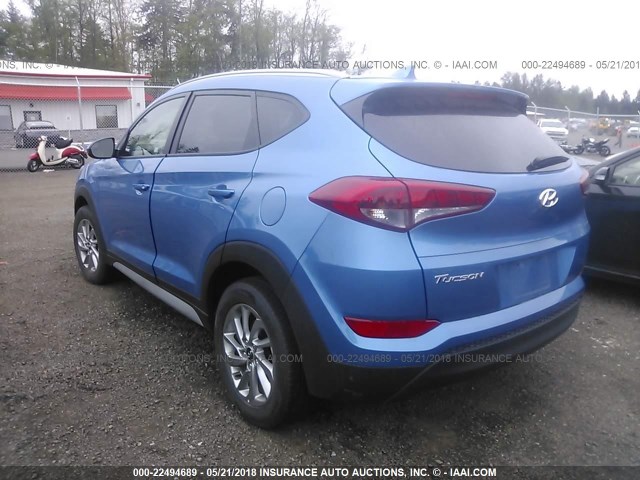 KM8J33A45JU621691 - 2018 HYUNDAI TUCSON LIMITED/SPORT AND ECO/SE BLUE photo 3