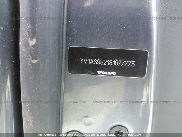 YV1AS982181077775 - 2008 VOLVO S80 3.2 GRAY photo 9