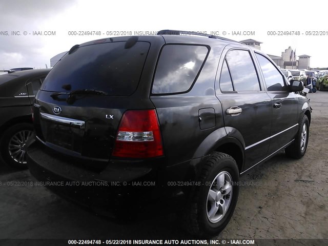 KNDJD735685762739 - 2008 KIA SORENTO EX/LX BLACK photo 4