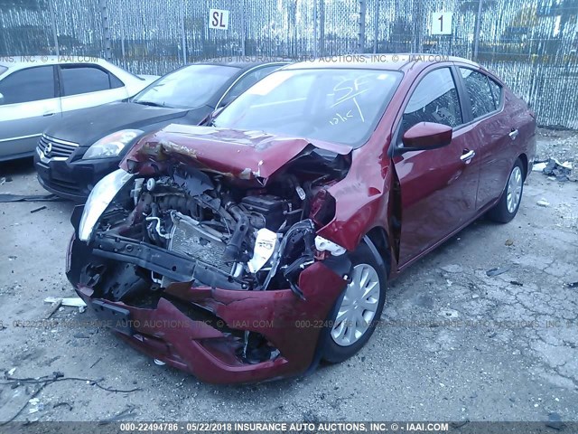 3N1CN7AP0HK406998 - 2017 NISSAN VERSA S/S PLUS/SV/SL RED photo 2